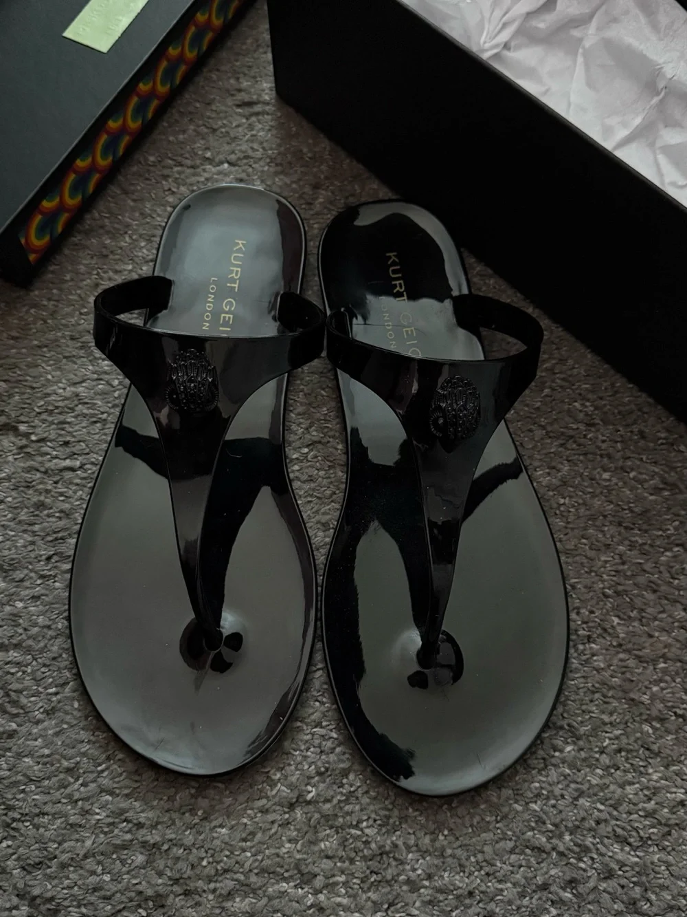 Women’s kurt geiger Maddison T-Bar Drench Ladies Shoes - Black (US 7.5)